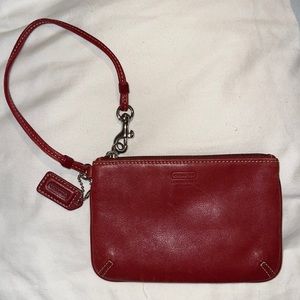 Coach red wristlet
